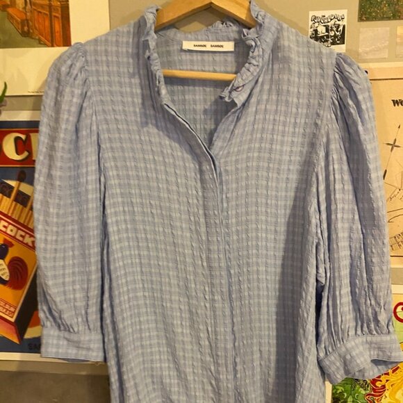 Samsoe Samsoe Light Blue "Camisa Mesji" Top - Picture 5 of 9